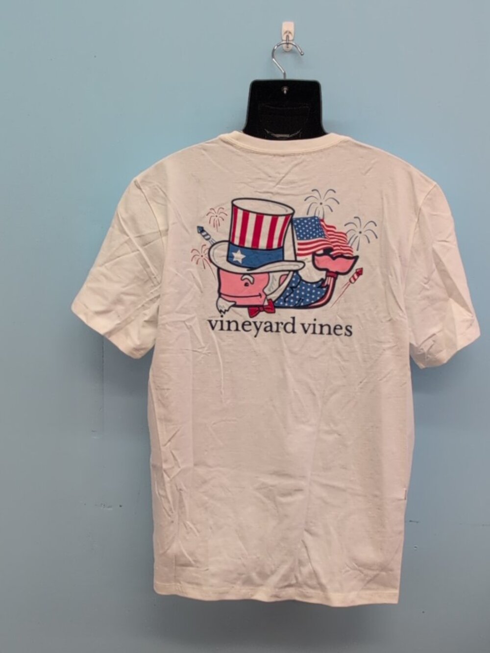 Vineyard Vines Uncle Sam Whale Pocket Tee White Cap Large NWT - Picture 5 of 10